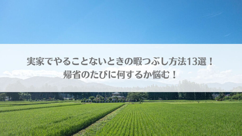 「実家でやることないときの暇つぶし方法13選！帰省のたびに何するか悩む！」のアイキャッチ画像